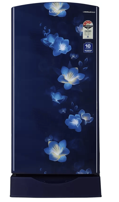 Lloyd by Havells 200 L Direct Cool Single Door 4 Star Refrigerator with Base Drawer  (Gardenia Blue, GLDF214SS1PB)